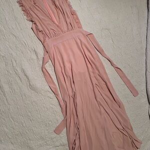 Elegant Pink Sleeveless Dress